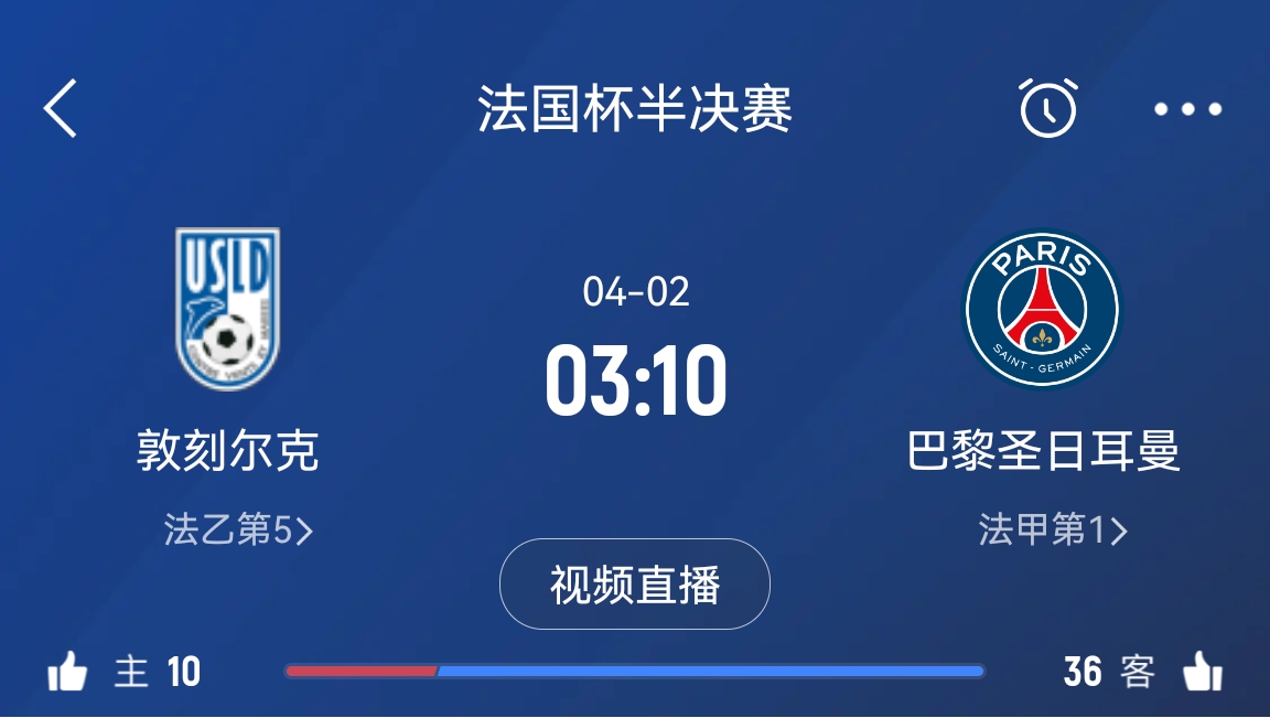 繼續(xù)大撤退？法國(guó)杯半決賽敦刻爾克挑戰(zhàn)巴黎，此前連續(xù)逆轉(zhuǎn)法甲隊(duì)